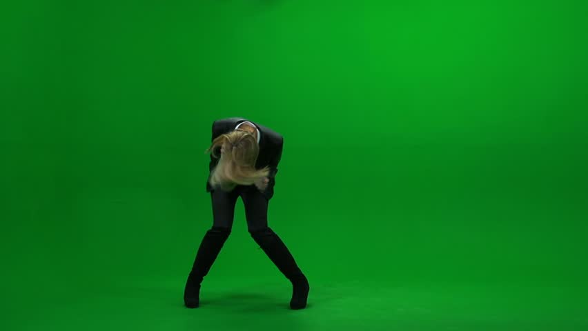 exited on the phone isolated against green screen