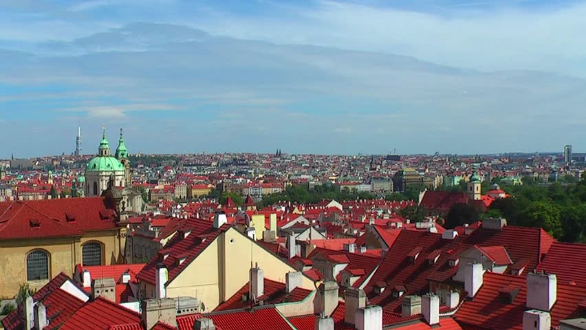 Zoom panorama of Prague, Czech Republic