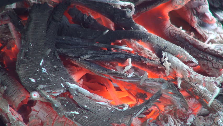 Making a Fire from Kindling , Burning Fire, Close Up, Smoke, Ash