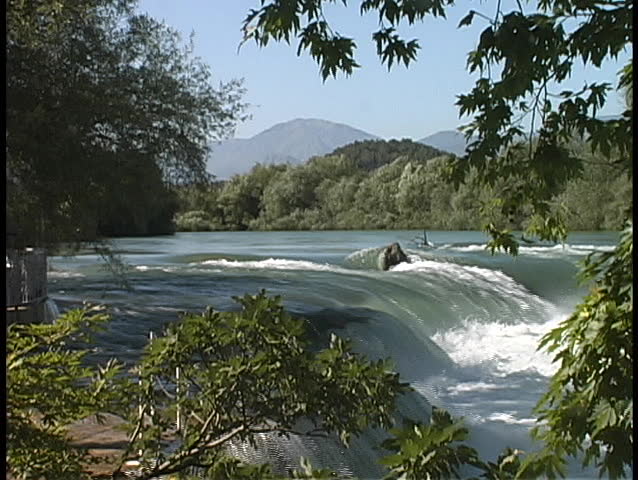 Manavgat River forming a back eddy, Manavgat, Turkey