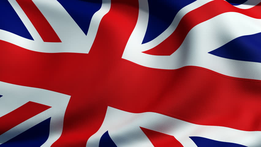 3d animation of an british flag closeup, highly detailed with fabric texture and sewing seams where each part is sewed together.