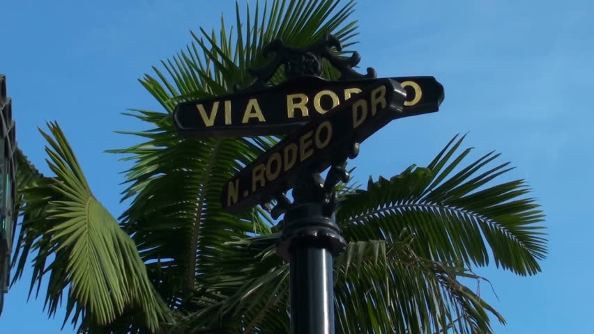 Rodeo Drive with palm trees