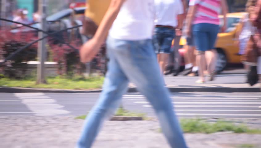 Superb Jeans Hot Sexy Legs Young Adult Woman Walking On Street Voyeur