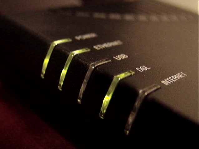 Broadband Modem Transferring Data (Excellent web introduction and presentation animated background footage - can be looped continuously!)