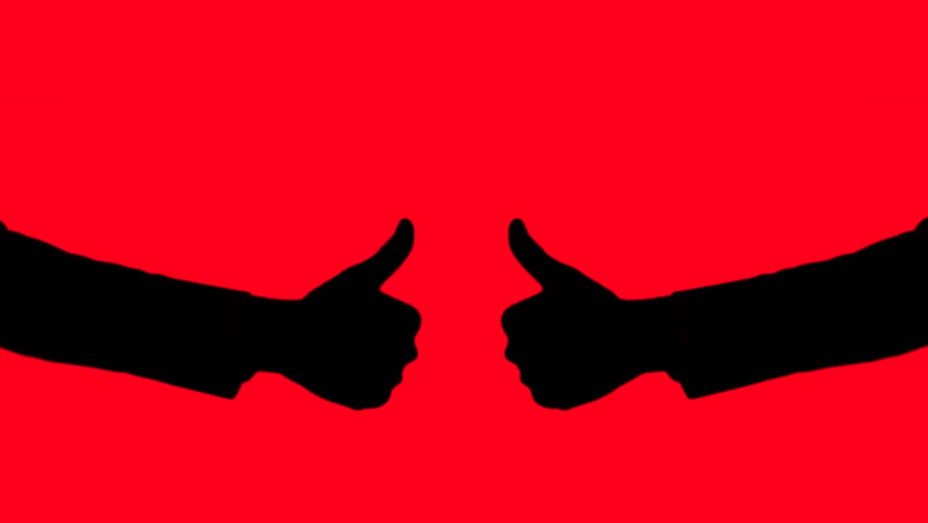 Two thumbs up - red