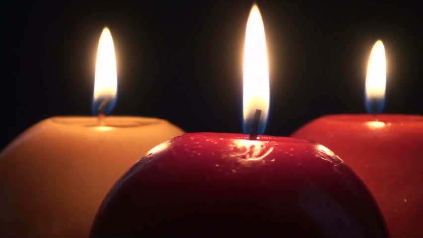 1920x1080 Circle of lit candle flames, rotates.