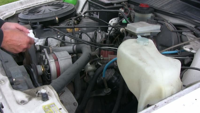 check oil in a car engine