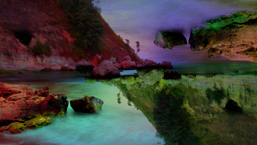 Color manipulated  shot at sunset, Karadere beach, Bulgaria, 