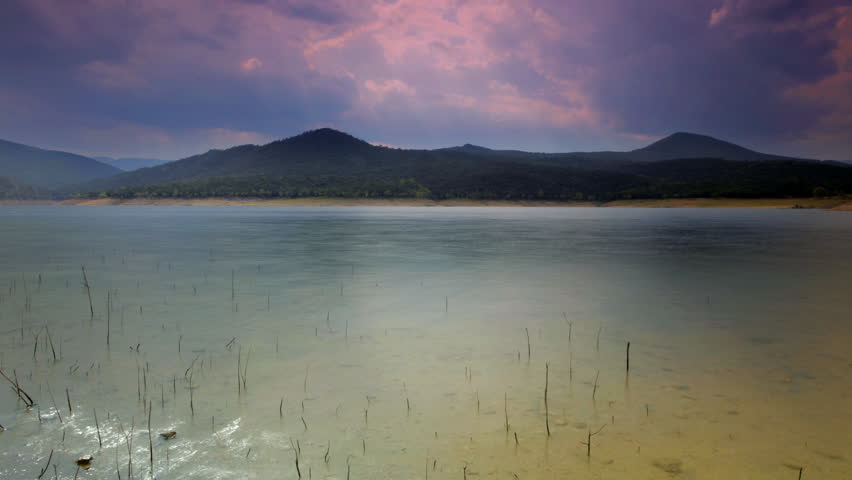 shot of pantano de boadella lake in catalyna spain 