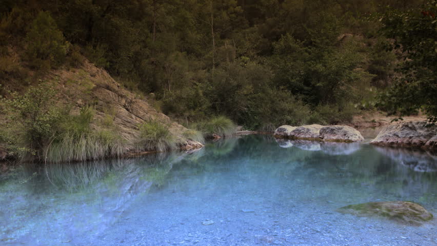 shot of pantano de boadella lake in catalyna spain 