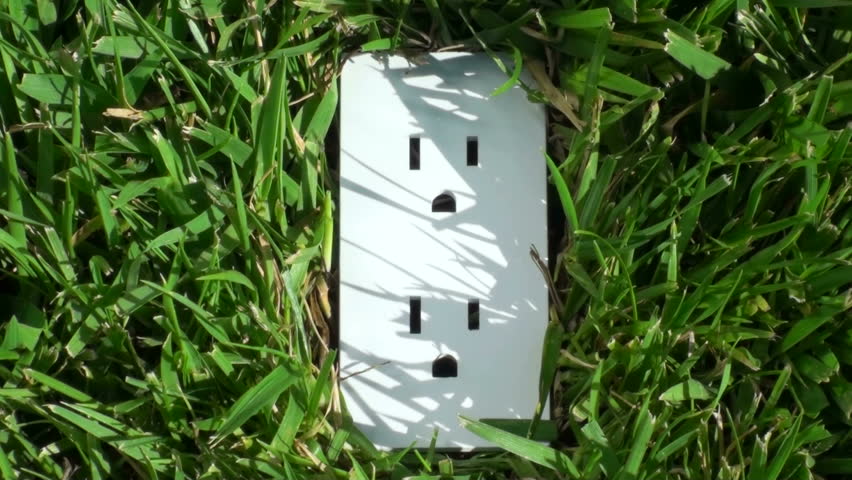Plug-in outlet in grass
