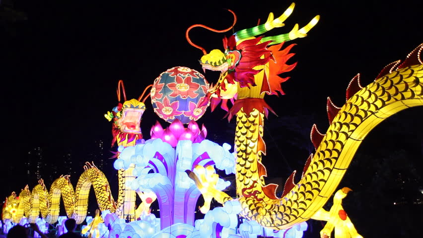 Traditional Chinese Dragon Light Display