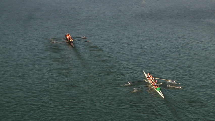 Crew team members compete.