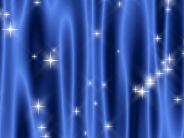 480p Looping Blue Starry Curtain-Flowing vivid blue "curtain" with falling and periodically shooting star sprites of light.