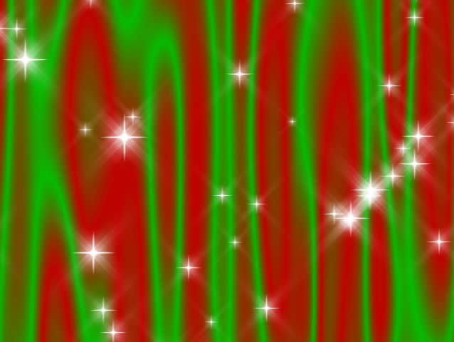 480p Loop-Starry "Curtain" flowing in green and red with continuously falling and periodically shooting stars