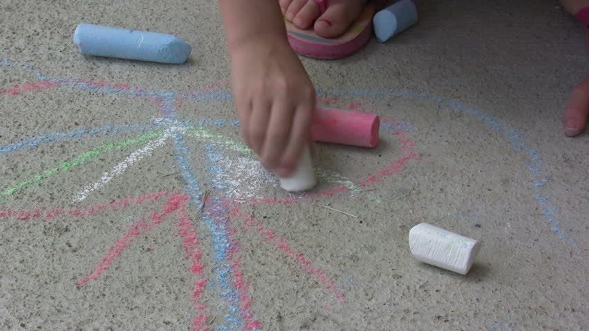 Child using Sidewalk Chalk