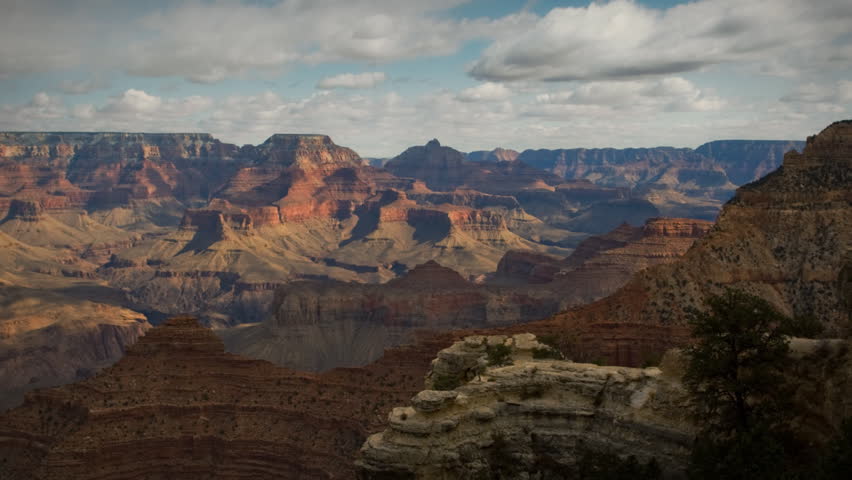 (1135) Grand Canyon Arizona Landscape Rain Storm Clouds Timelapse. 