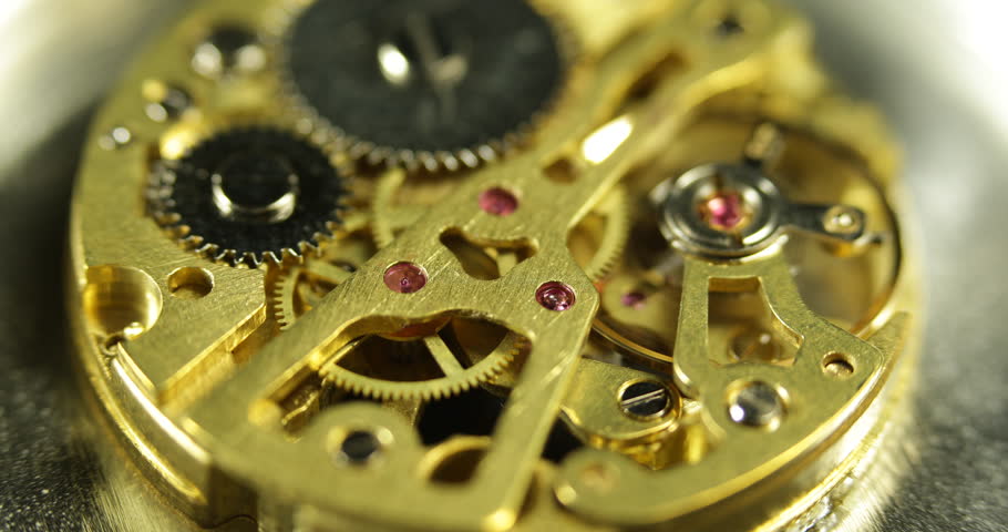 Time Keeper Iron Mechanism Perfect Mechanical System, Pocket Watch Clock Teamwork ( Ultra High Definition, Ultra HD, UHD, 4K, 2160P, 4096x2160 )