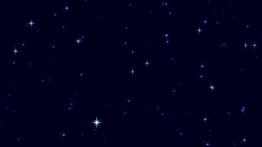 Starry sparkling night animation