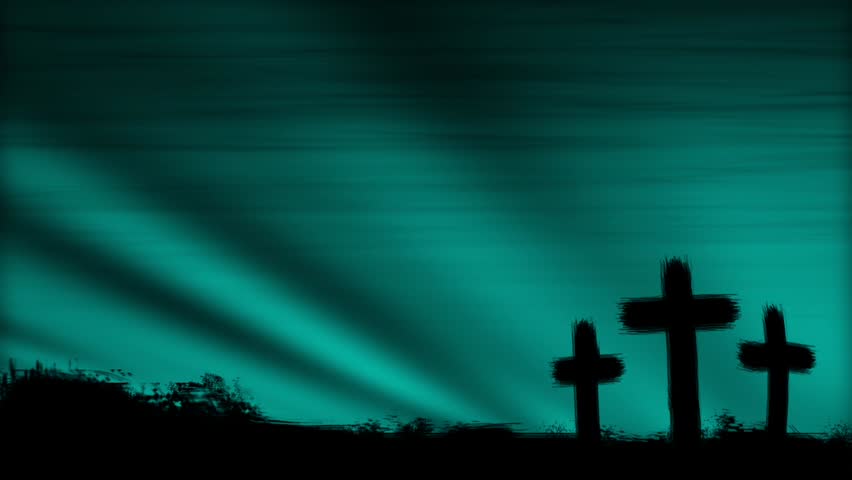 720p Loop featuring three crosses and a moving teal green