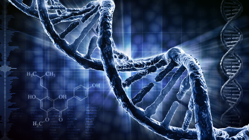 Animation of seamlessly looping DNA strand.