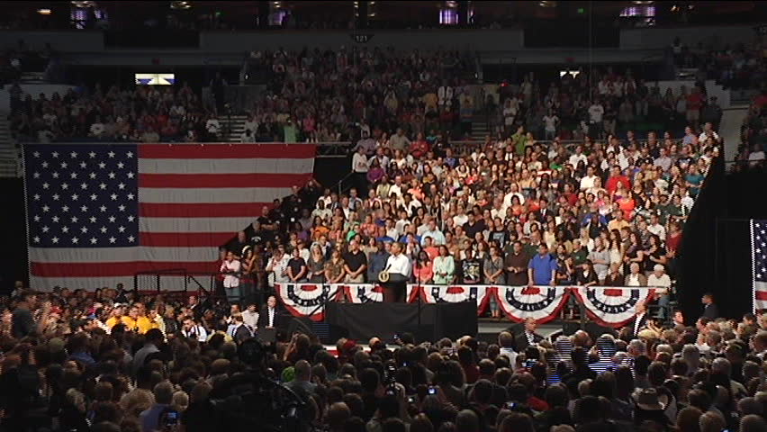 MINNEAPOLIS, MN - SEPT 12: President Barack Obama discusses healthcare policy during a healthcare rally at the Target Center Sept 12, 2009 in Minneapolis, MN.