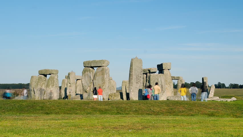 Time Lapse of Tourists Moving Past Stonehenge