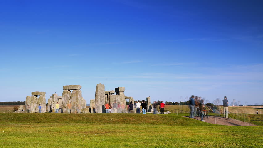 Time Lapse of Tourists Moving Past Stonehenge