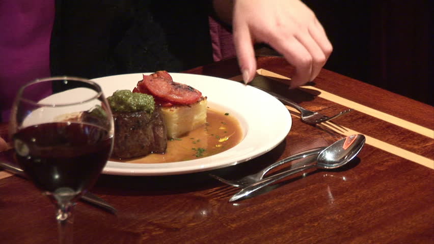 Eating steak