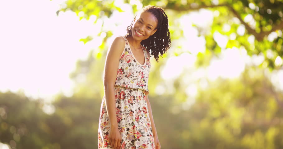 Happy Black Woman Smiling In A Park Stock Footage Video 7209397 Shutterstock 