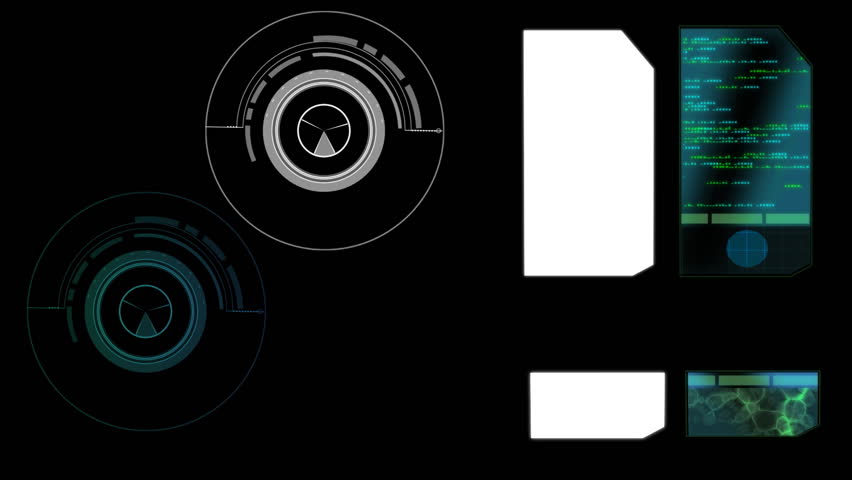 animation interface elements  ( + alpha channel for footage,titles) . Science / tech. theme