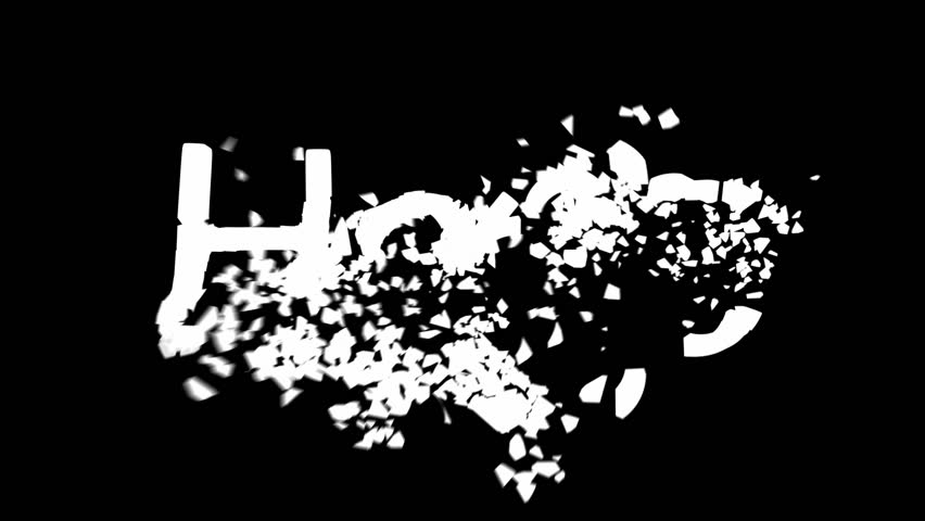 Hope is lost. Chromed Word destruction. Alpha channel is included