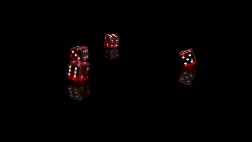 Rolling Dices - Casino 06 (HD) - 3D animation of five rolling dices.