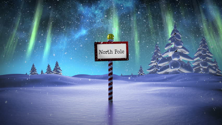 North Pole Holiday Looping Background Animation Stock Footage Video