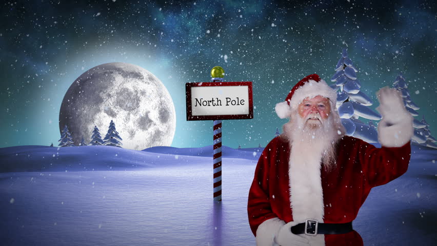 digital animation of santa standing in the north pole hd stock video clip - Santa And The North Pole digital animation of santa standing in the north pole hd stock video clip - Santa And The North Pole