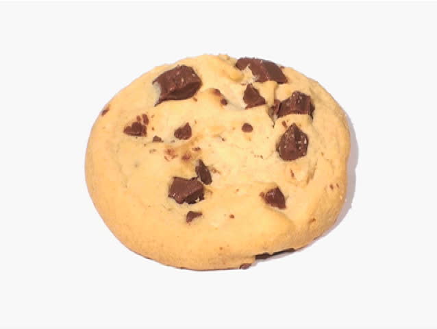 Chocolate chip cookie taking bites in stop motion - NTSC