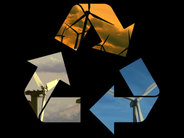 Recycle symbol wind turbines series - NTSC