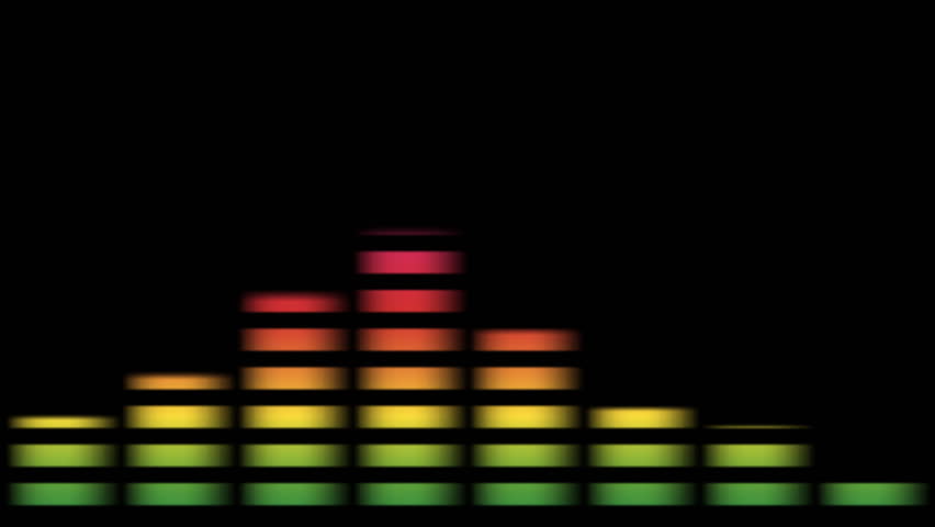 Clip of computer generated equalizer bars with a rainbow spectrum gradient, created in 1080p high definition. This file can be looped seamlessly.