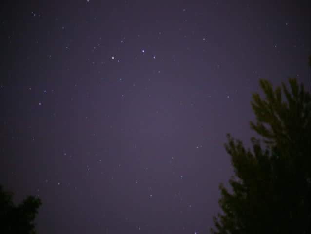 Timelapse of movement of starry sky at night