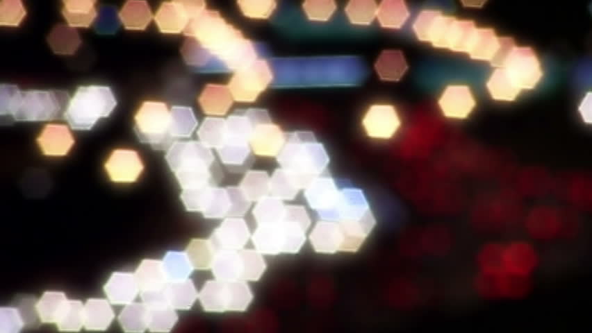 Lights from traffic moving