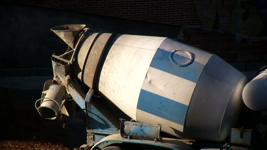 Cement mixer truck detail