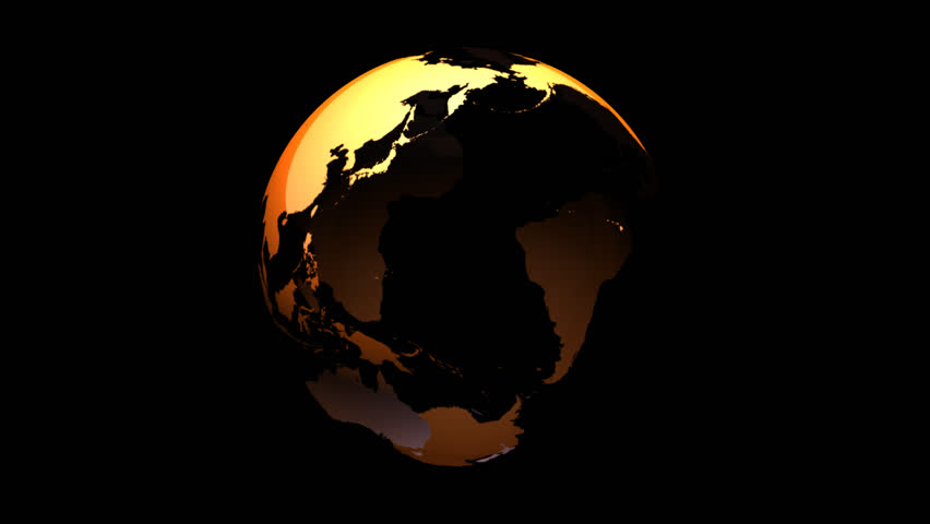 Looping red bronze abstract continents-only globe animation