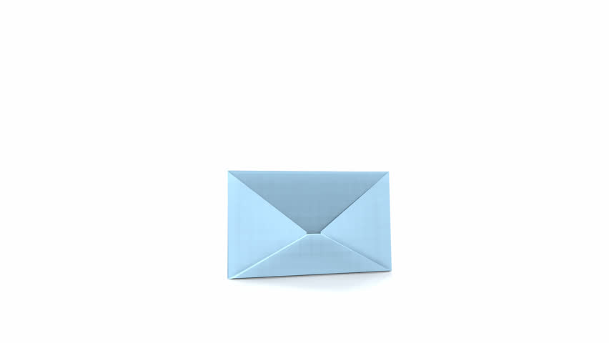 3d animation envelope opens to reveal monitor - green screen
