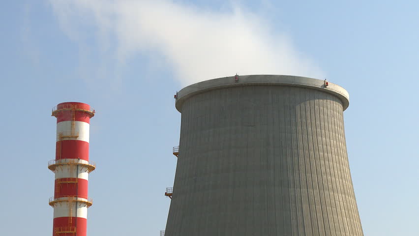 Power plant smokestacks