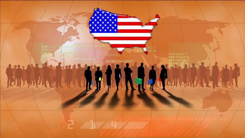 Video motion background: United States statistics bars
