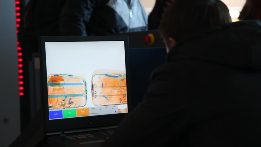 x-ray screen in airport on safety control
