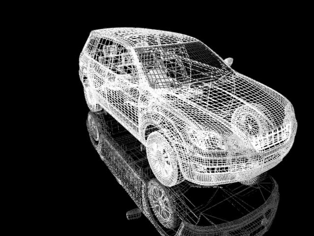 Rotation of the reticulated model of car