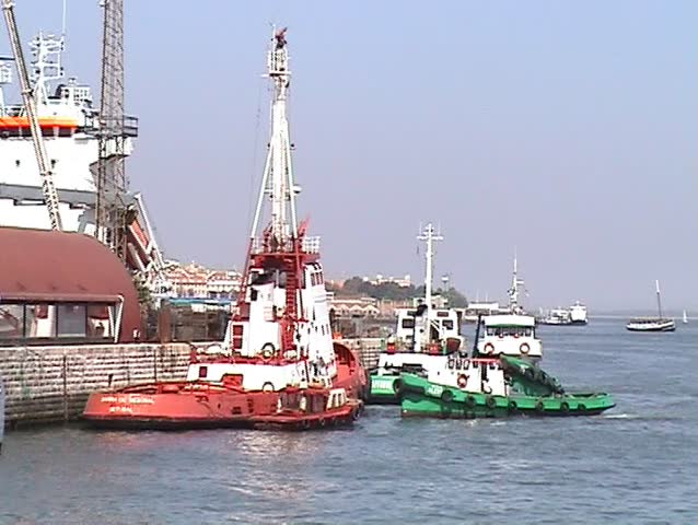 Towboats working in port