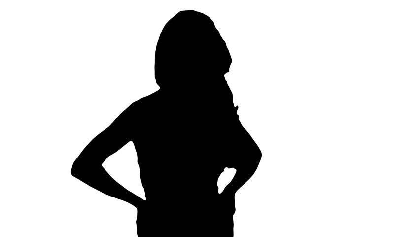 Black Female Silhouette On White Background Stock Footage Video 972703 