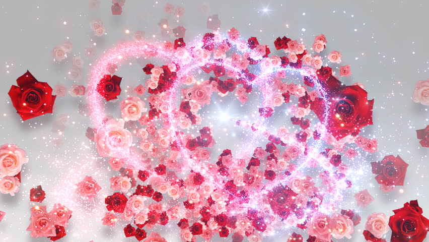 Colorful Sparkling Heart with Rose.